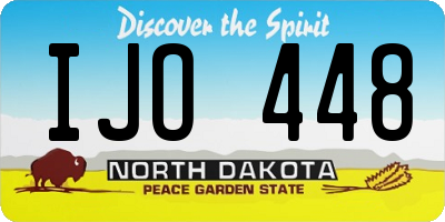 ND license plate IJO448
