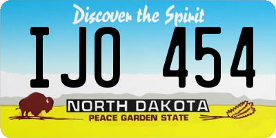 ND license plate IJO454