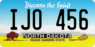 ND license plate IJO456