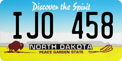 ND license plate IJO458