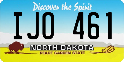 ND license plate IJO461