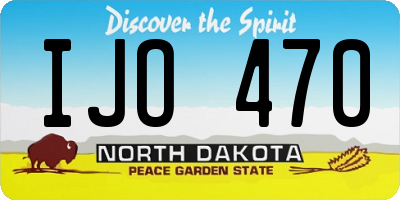 ND license plate IJO470