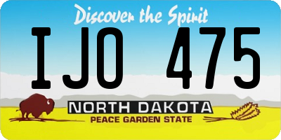 ND license plate IJO475