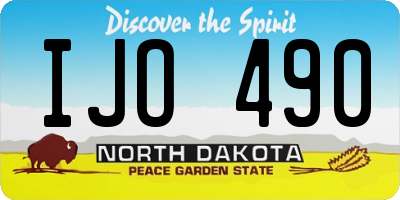 ND license plate IJO490