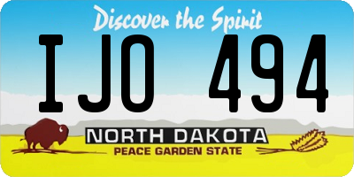 ND license plate IJO494