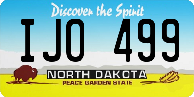 ND license plate IJO499