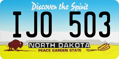 ND license plate IJO503