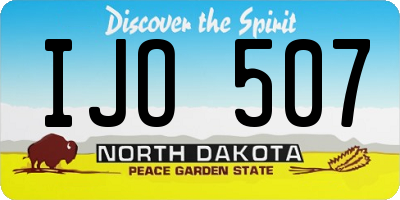 ND license plate IJO507