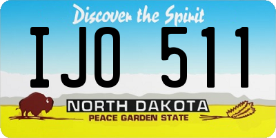 ND license plate IJO511
