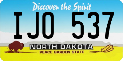ND license plate IJO537