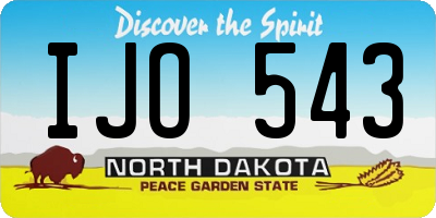 ND license plate IJO543