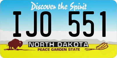 ND license plate IJO551