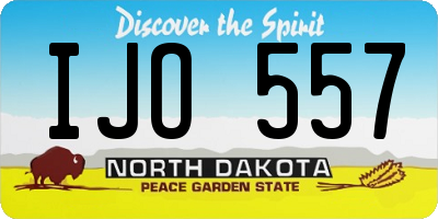 ND license plate IJO557