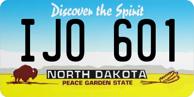 ND license plate IJO601