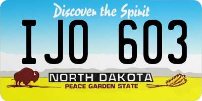 ND license plate IJO603