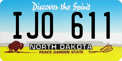 ND license plate IJO611
