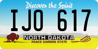 ND license plate IJO617