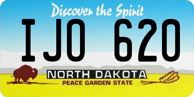 ND license plate IJO620