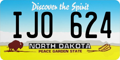 ND license plate IJO624