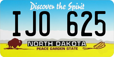 ND license plate IJO625