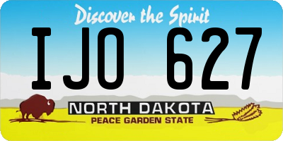 ND license plate IJO627