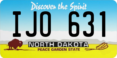 ND license plate IJO631