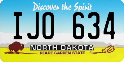 ND license plate IJO634