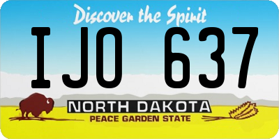 ND license plate IJO637