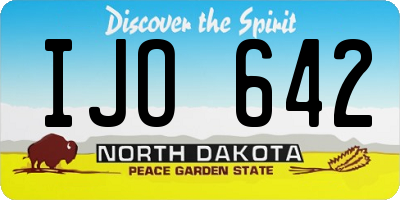 ND license plate IJO642