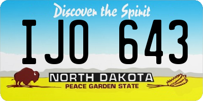 ND license plate IJO643