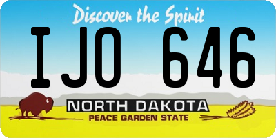 ND license plate IJO646