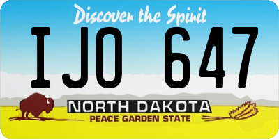 ND license plate IJO647