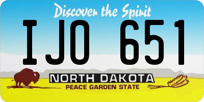 ND license plate IJO651