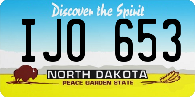 ND license plate IJO653