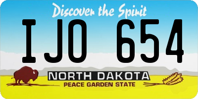ND license plate IJO654
