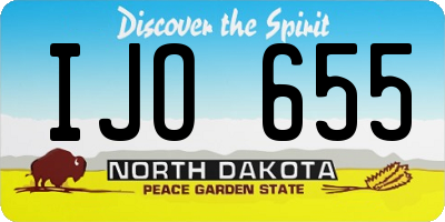 ND license plate IJO655