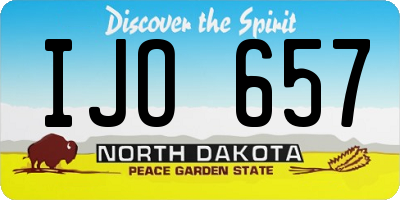 ND license plate IJO657