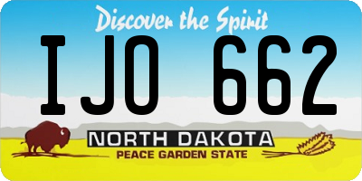 ND license plate IJO662