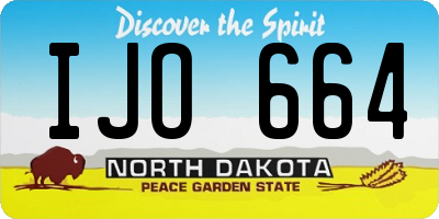 ND license plate IJO664