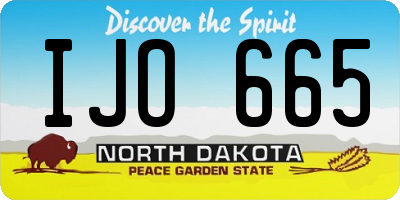 ND license plate IJO665