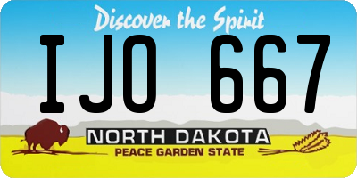 ND license plate IJO667