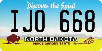 ND license plate IJO668