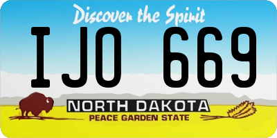 ND license plate IJO669