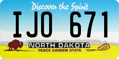 ND license plate IJO671