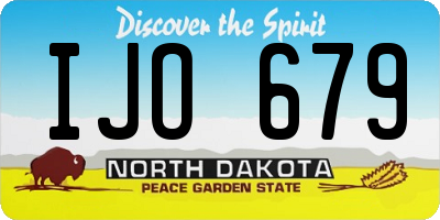 ND license plate IJO679
