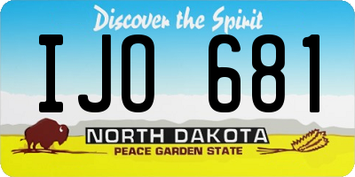 ND license plate IJO681