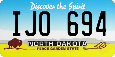 ND license plate IJO694