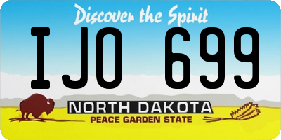 ND license plate IJO699