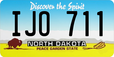 ND license plate IJO711