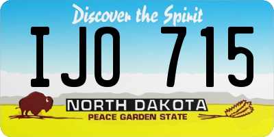 ND license plate IJO715